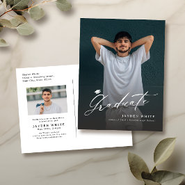 Cartão Postal Graduação de Fotos Simples por Caligrafia Moderna