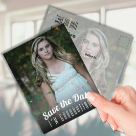 Cartão Postal Graduação de Fotos Vertical Salve a Data