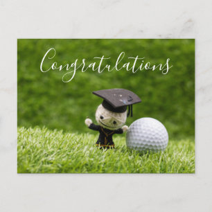 Cartão Postal Graduação de Golfe com Parabéns com bola