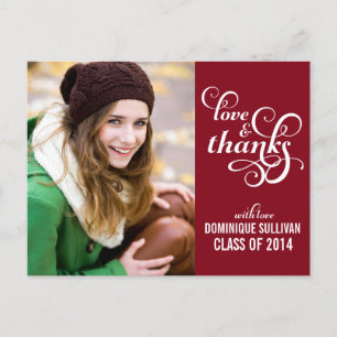 Cartão Postal Graduação de Script de rico Obrigado Cartão-Postal