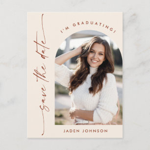 Cartão Postal Graduação Elegante de Fotos Salve a Data