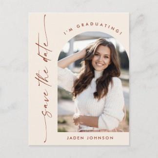 Cartão Postal Graduação Elegante de Fotos Salve a Data