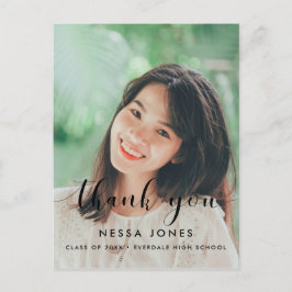 Cartão Postal Graduação em Chic Photo Obrigado