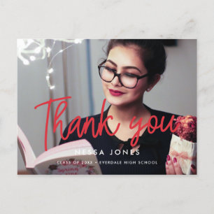 Cartão Postal Graduação em Foto Moderna Obrigado
