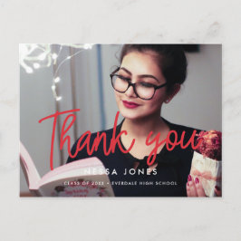 Cartão Postal Graduação em Foto Moderna Obrigado