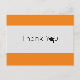 Cartão Postal Graduação em Nado Laranja Silver Obrigado