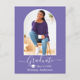 Cartão Postal Graduação em Periwinkle do Boné de Arch Moderno