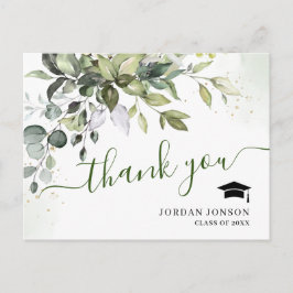 Cartão Postal Graduação Eucalyptus Elegante Simples Obrigado