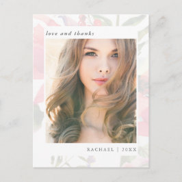 Cartão Postal Graduação Floral Elegante Obrigado Foto