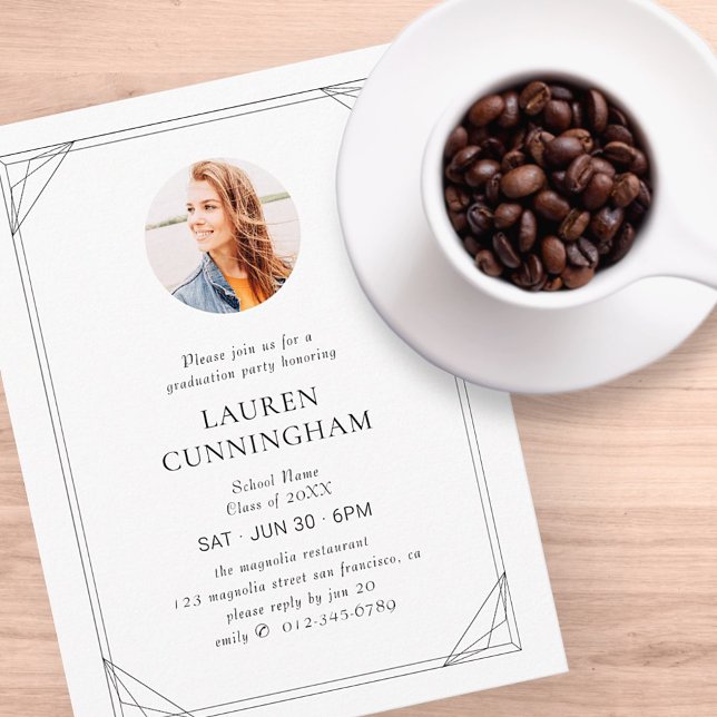 Cartão Postal Graduação Foto Geométrica Minimalista Moderna (Criador carregado)