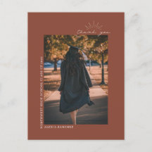 Graduação Foto Terracotta Line Art Obrigado