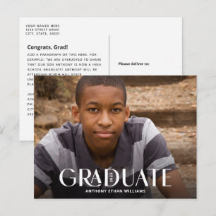 Cartão Postal Graduação Fotografia Sobreposição Simples Graduado