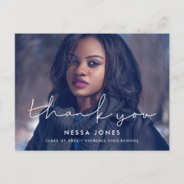 Cartão Postal Graduação manuscrita minimalista Obrigado foto