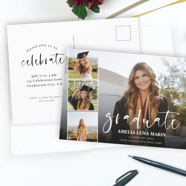 Cartão Postal Graduação moderna e elegante de diversão em caligr (Criador carregado)