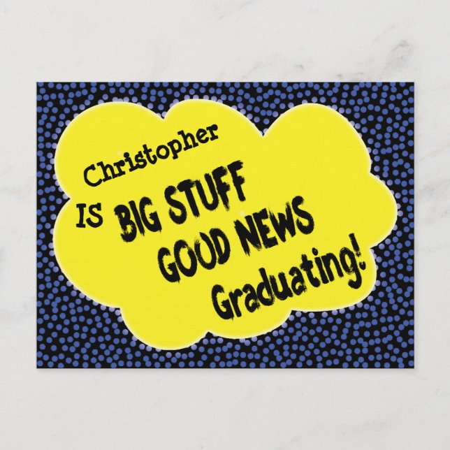 Cartão Postal Graduação Moderna Em Quadrinhos Salve O Anúncio De (Frente)