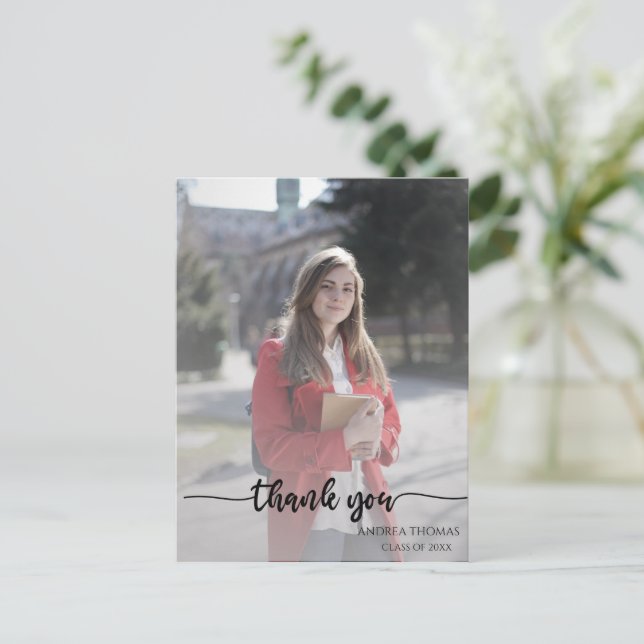 Cartão Postal Graduação Obrigado (Em pé/Frente)