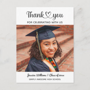 Cartão Postal Graduação Personalizada com Foto de Amor e Agradec