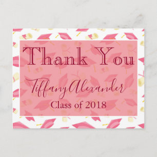 Cartão Postal Graduação Rosa Obrigado