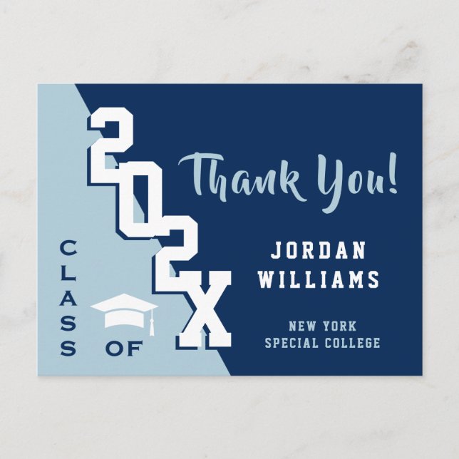 Cartão Postal Graduação Simples Moderna - Obrigado (Frente)