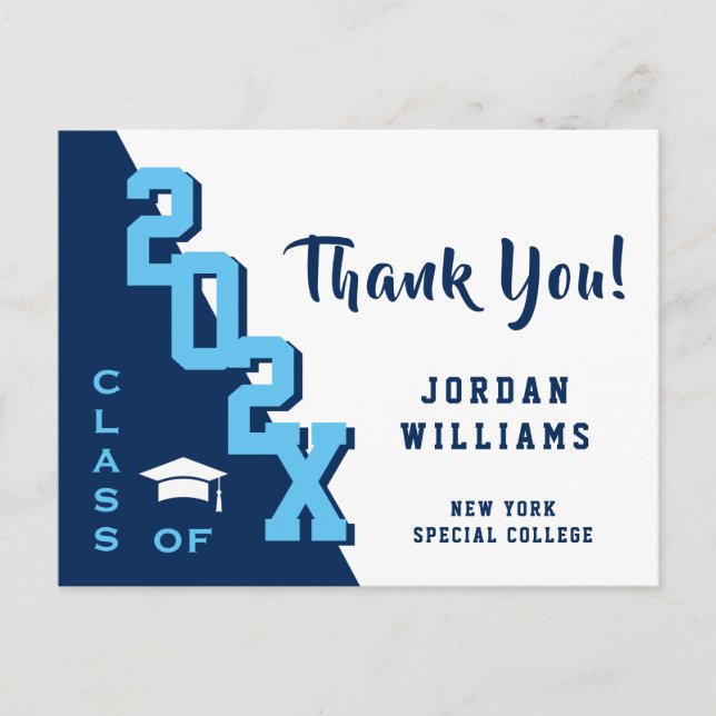 Cartão Postal Graduação Simples Moderna - Obrigado (Frente)