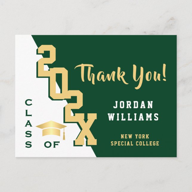 Cartão Postal Graduação Simples Moderna - Obrigado (Frente)