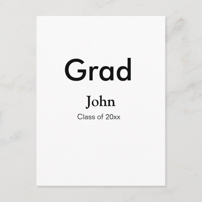 Cartão Postal graduado menino adicionar nome parabéns data ano t (Frente)