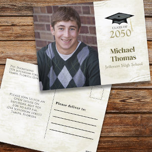 Cartão Postal Graduate Photo Simple Minimalist Mortar Board