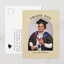 Graduation Arch Thank You postcard