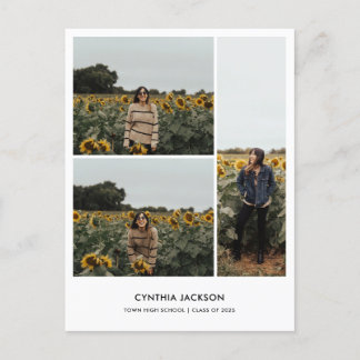 Cartão Postal Graduation Minimal Photo Collage Thank You