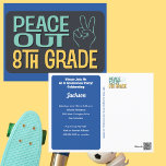 Cartão Postal Graduation Peace Out 8th Grade Party<br><div class="desc">Grads, it's time to shout “peace out” to 8th grade and celebrate your graduation! Make sure your final 8th grade bash is one to remember with the perfect invitation. Our 8th grade party invitation packages offer you a simple and stylish way to mark this special moment in your life. Each...</div>