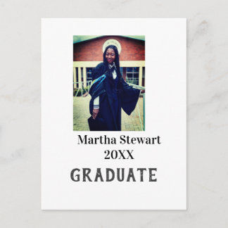 Cartão Postal Graduation photo name year class university simple