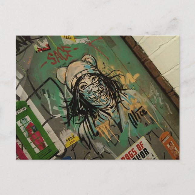 Cartão Postal Graffitti e Wall art, localidade central mancheste (Frente)