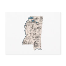 Gráfico Antiquado do Mapa de Imagens do Mississipp