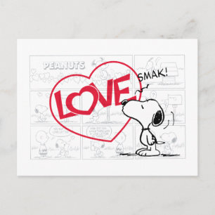 Cartão Postal Gráfico da banda desenhada "Love" Snoopy