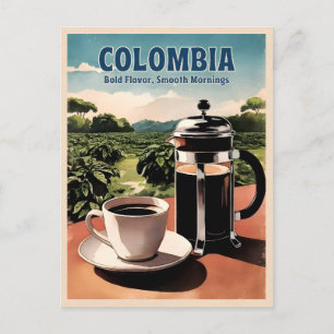 Cartão Postal Gráfico da Fazenda de café da Colômbia viagens vin