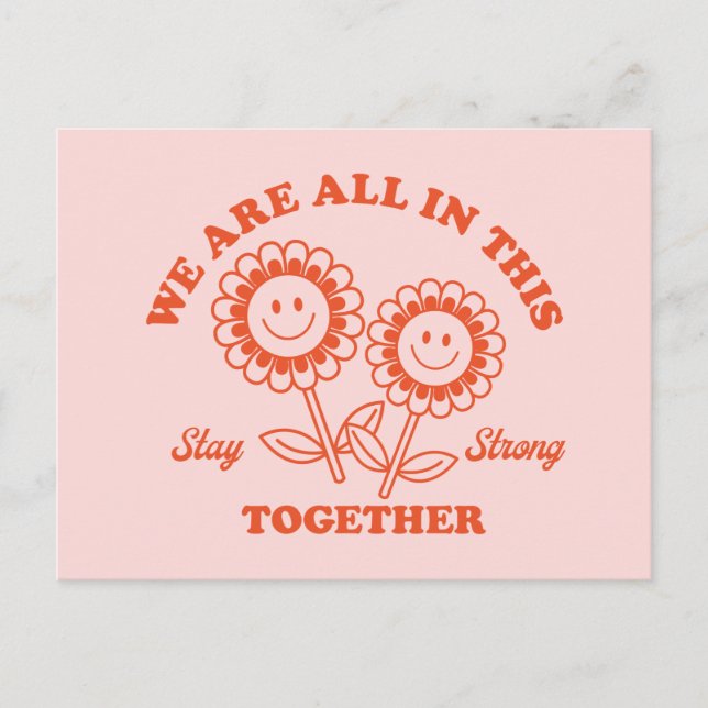 Cartão Postal Gráfico da Flor Retro Feliz (Frente)