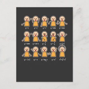 Cartão Postal Gráfico de Equação de Algebra Professora de Mat