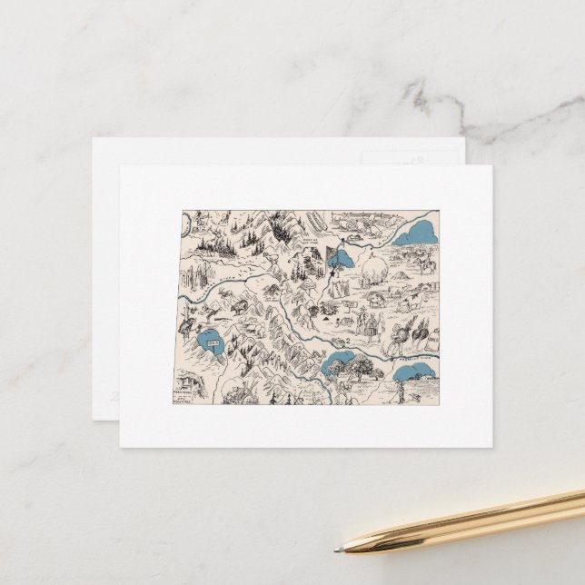 Cartão Postal Gráfico de Estado Anterior do Mapa de Imagens do C (Frente/Verso In Situ)