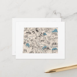 Cartão Postal Gráfico de Estado Anterior do Mapa de Imagens do C