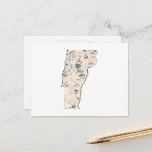 Cartão Postal Gráfico de Estado Anterior do Mapa de Imagens Vin