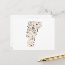 Cartão Postal Gráfico de Estado Anterior do Mapa de Imagens Vint