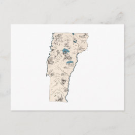 Cartão Postal Gráfico de Estado Anterior do Mapa de Imagens Vint