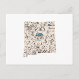 Cartão Postal Gráfico de Estado Anterior do Mapa de Imagens Vint