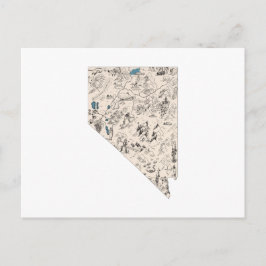 Cartão Postal Gráfico de Estado Anterior do Mapa de Imagens Vint