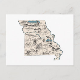 Cartão Postal Gráfico de Estado Anterior do Mapa de Imagens Vint