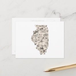Cartão Postal Gráfico de Estado Anterior do Mapa de Imagens Vint