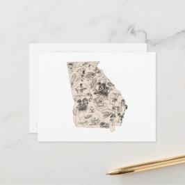 Cartão Postal Gráfico de Estado Anterior do Mapa de Imagens Vint