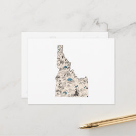 Cartão Postal Gráfico de Estado Anterior do Mapa de Imagens Vint