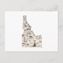 Cartão Postal Gráfico de Estado Anterior do Mapa de Imagens Vint