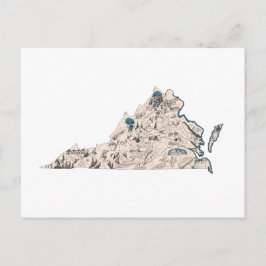 Cartão Postal Gráfico de Estado Antiquado do Mapa de Imagens do